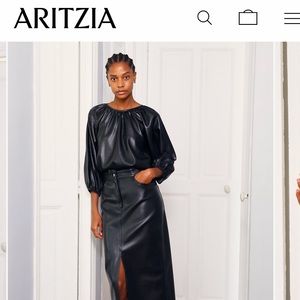 Aritzia Faux leather blouse / size small! / like new